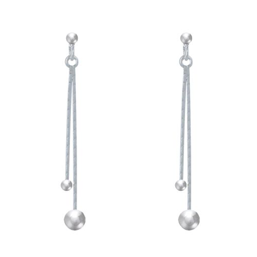 Boucles d'Oreilles 2 Chainettes et 2 Perles - LES POULETTES BIJOUX - Modalova