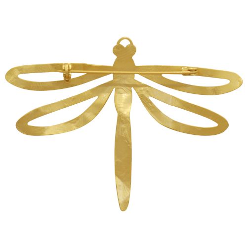 Broche Laiton Doré Libellule Martelé - LES POULETTES BIJOUX - Modalova