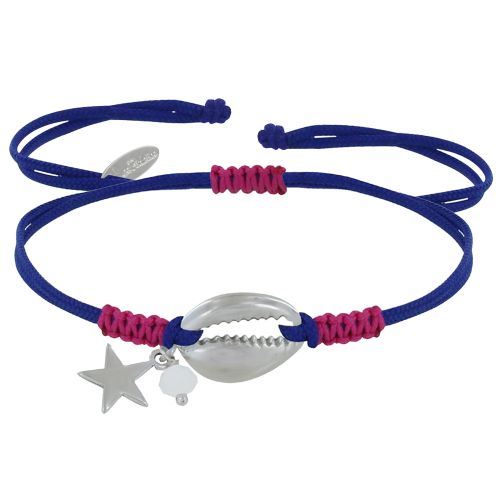Bracelet Lien Bicolore Coquillage et Etoile Laiton Argenté Pe - LES POULETTES BIJOUX - Modalova