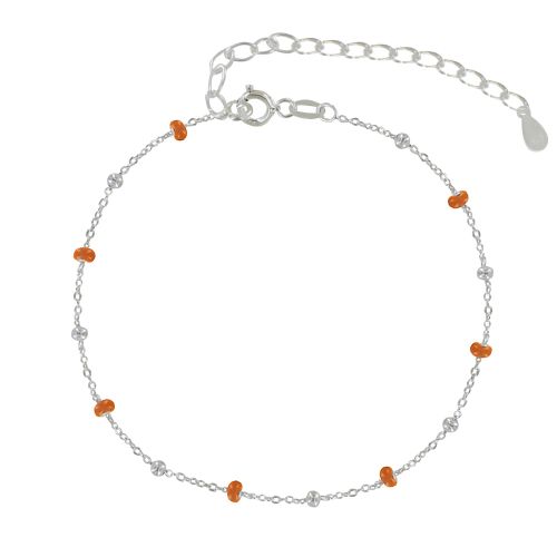 Bracelet Argent 925 Perles Émaillées et Perles Argent 925 - Petite Taille - Rouge Cl - LES POULETTES BIJOUX - Modalova