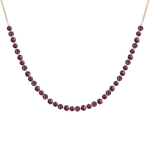 Collier Plaqué Or Perles Facettées de Grenat - LES POULETTES BIJOUX - Modalova