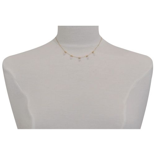 Collier Plaqué Or 5 Perles Facettées de Quartz - LES POULETTES BIJOUX - Modalova