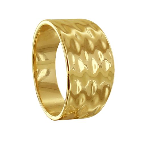 Bague Plaqué Alliance Large Martelée - taille 54 - LES POULETTES BIJOUX - Modalova