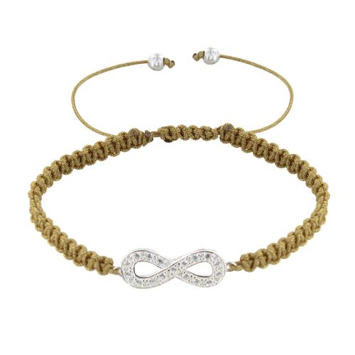 Bracelet 925 Infini et Strass Lien Tréssé - Classics - Or - LES POULETTES BIJOUX - Modalova