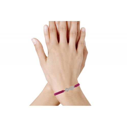 Bracelet Argent 925 Infini et Strass Lien Tréssé - Classics - LES POULETTES BIJOUX - Modalova