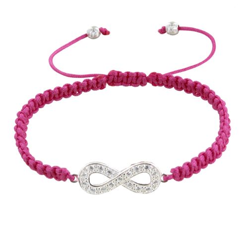 Bracelet Argent 925 Infini et Strass Lien Tréssé - Classics - LES POULETTES BIJOUX - Modalova