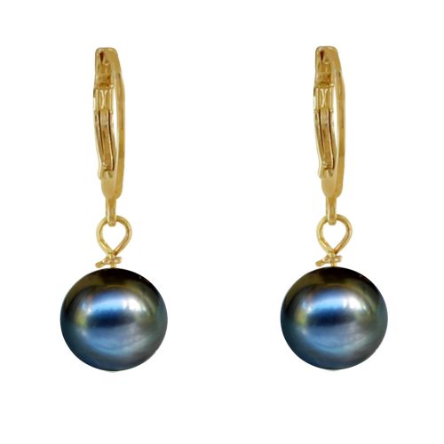 Boucles d'Oreilles Mini Créoles Plaqué Or et Perle de Culture - LES POULETTES BIJOUX - Modalova