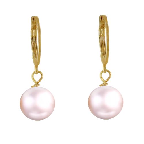 Boucles d'Oreilles Mini Créoles Plaqué Or et Perle de Culture - LES POULETTES BIJOUX - Modalova