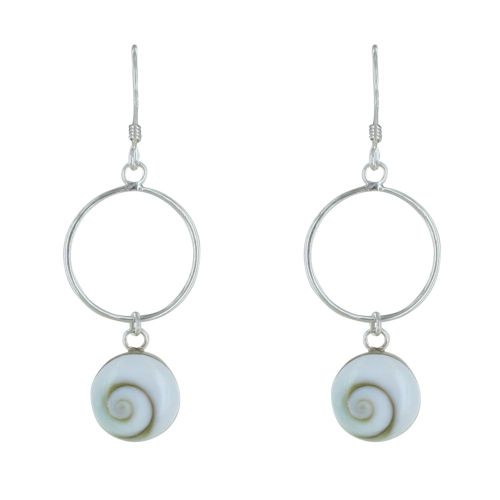 Boucles d'Oreilles Argent 925 Cercle et Oeil de Ste Lucie Rond - LES POULETTES BIJOUX - Modalova