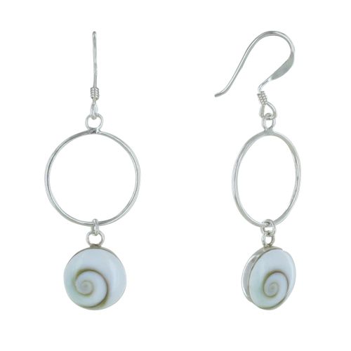 Boucles d'Oreilles Argent 925 Cercle et Oeil de Ste Lucie Rond - LES POULETTES BIJOUX - Modalova