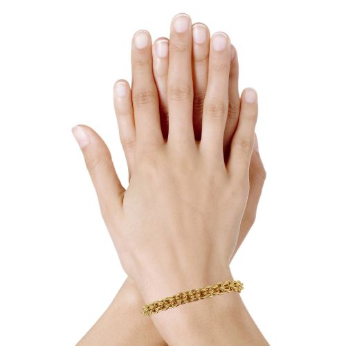 Bracelet Plaqué Gourmette Mailles Rondes Circulaires - LES POULETTES BIJOUX - Modalova