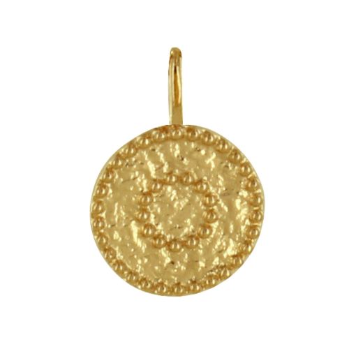 Pendentif Plaqué Rond Martelé et Billes - LES POULETTES BIJOUX - Modalova