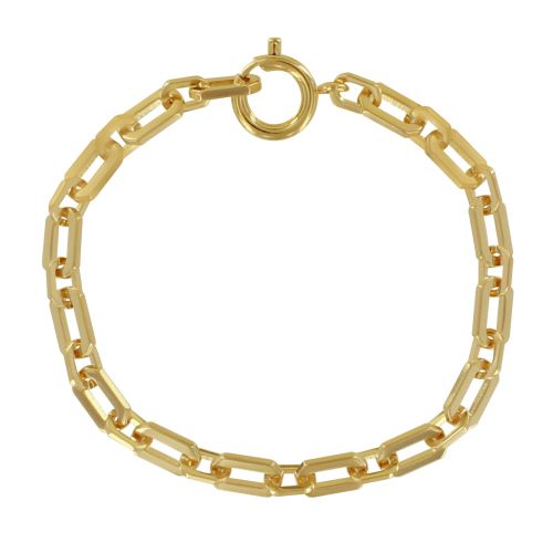 Bracelet Plaqué Gourmette Mailles Rectangles - LES POULETTES BIJOUX - Modalova