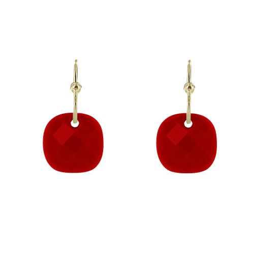 Boucles d'Oreilles Plaqué Or Picot et Verre Facetté - Classic - LES POULETTES BIJOUX - Modalova