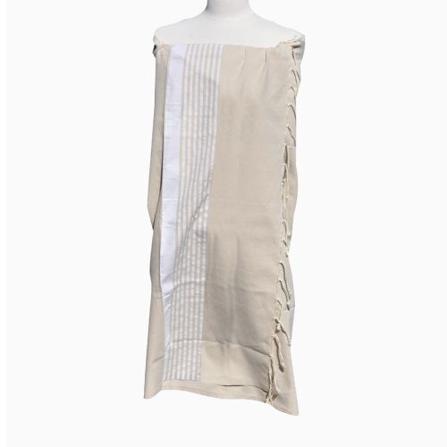 BIJOUX - Fouta Drap Plage et Hammam Coton Rayé Blanc 100 x 200cm - LES POULETTES - Modalova