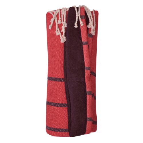 BIJOUX - Fouta Eponge Bleu Marine Coton aux Lignes Bleu Marine 1 - LES POULETTES - Modalova