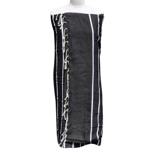 BIJOUX - Fouta Eponge Vert d'Eau Coton aux Lignes Blanches 100 x - LES POULETTES - Modalova
