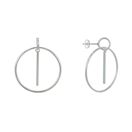 Boucles d'Oreilles Cercle et baguette - LES POULETTES BIJOUX - Modalova