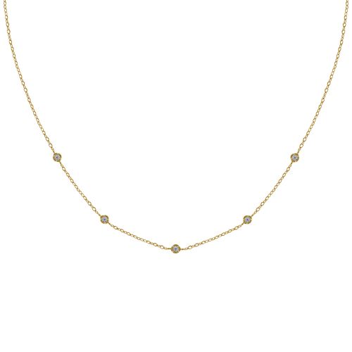 Collier Plaqué Cinq Petits Strass Ronds - LES POULETTES BIJOUX - Modalova