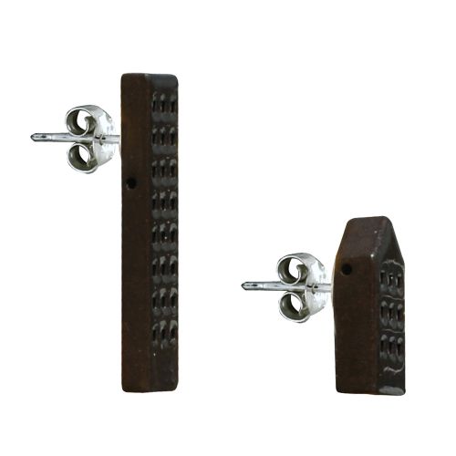 Boucles d'Oreilles Argent 925 Maisons en Porcelaine - LES POULETTES BIJOUX - Modalova