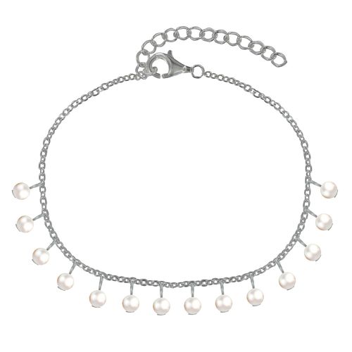 Bracelet Argent Rhodié Breloques Perles d'Eau Douce - LES POULETTES BIJOUX - Modalova