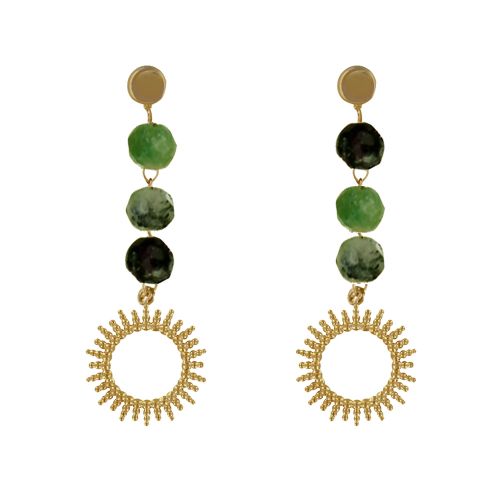 Boucles d'Oreilles Plaqué Or Soleil de Billes Ajouré et Perle - LES POULETTES BIJOUX - Modalova