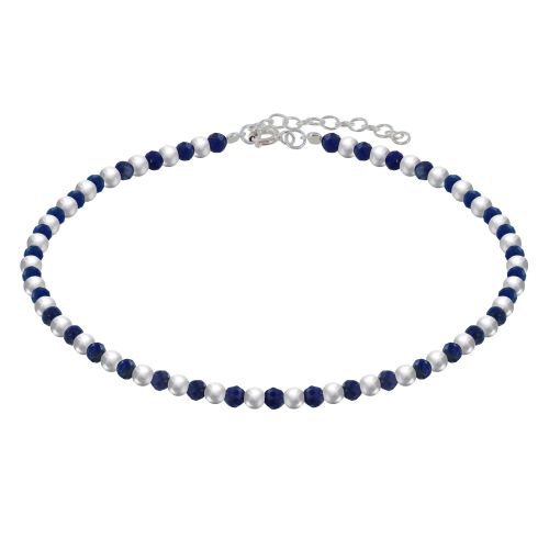 Bracelet Perles Argent et Perles de Lapis Lazuli Facetté - LES POULETTES BIJOUX - Modalova