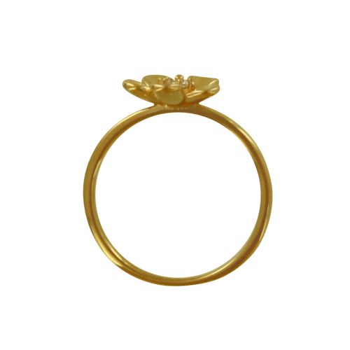 Bague Plaqué Fleur et Son Strass - taille 58 - LES POULETTES BIJOUX - Modalova