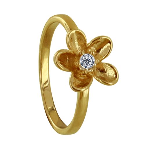 Bague Plaqué Fleur et Son Strass - taille 58 - LES POULETTES BIJOUX - Modalova