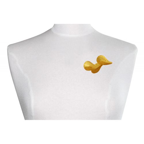 Broche Laiton Doré Trois Feuilles Rondes - LES POULETTES BIJOUX - Modalova