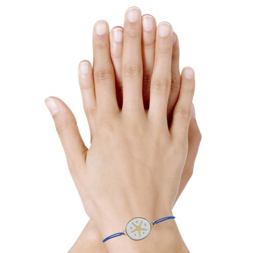 Bracelet Lien Médaille en Laiton Etoile émaillée Blanche - Bl - LES POULETTES BIJOUX - Modalova