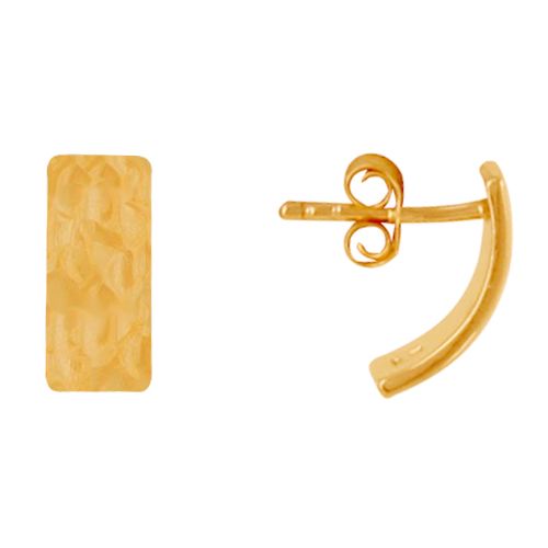 Boucles d'Oreilles Plaqué Rectangle Incurvé Martelé - LES POULETTES BIJOUX - Modalova