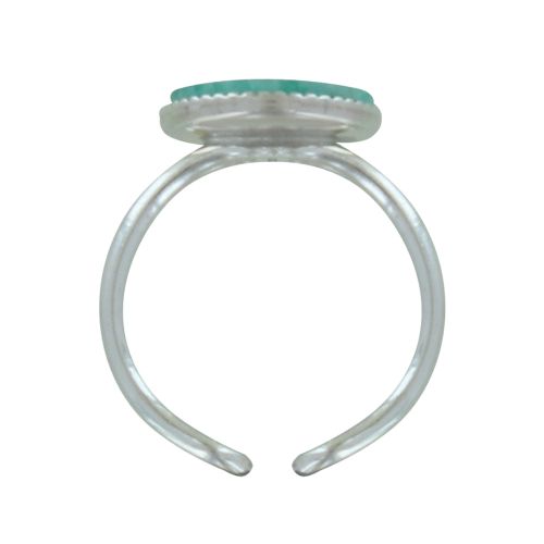 Bague Argent 925 Rond Dentelé d'Amazonite - taille 52 - LES POULETTES BIJOUX - Modalova