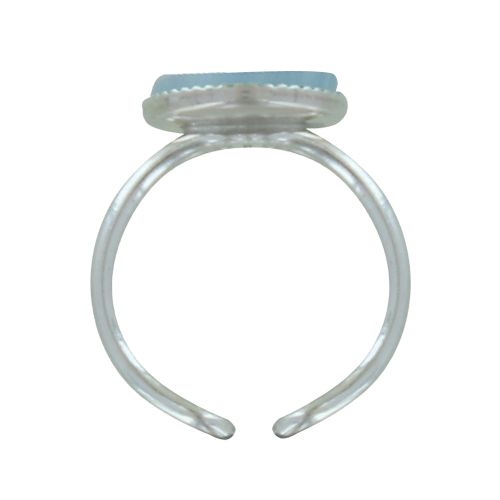 Bague Argent 925 Rond Dentelé d'Aigue Marine - taille 60 - LES POULETTES BIJOUX - Modalova