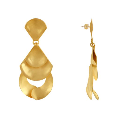 Boucles d'Oreilles Laiton Doré Eventails - LES POULETTES BIJOUX - Modalova