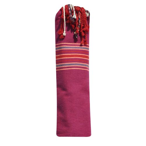 BIJOUX - Fouta Drap Plage et Hammam Coton Madras Framboise 100 x 200cm - LES POULETTES - Modalova
