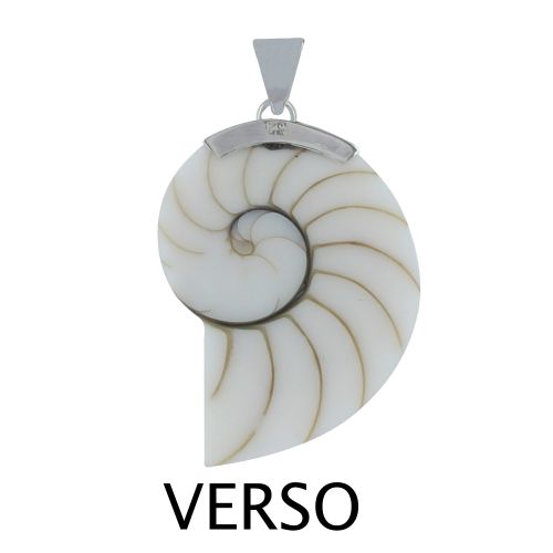 Pendentif Argent 925 Nautile Coquillage et Résine - LES POULETTES BIJOUX - Modalova
