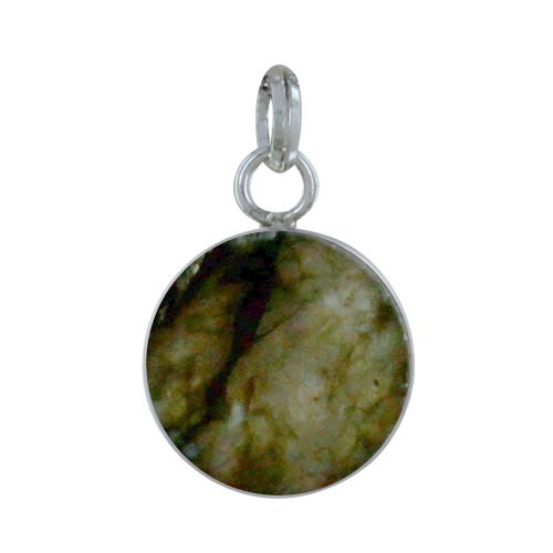 Pendentif Argent 925 Rond Lisse de Labradorite - LES POULETTES BIJOUX - Modalova