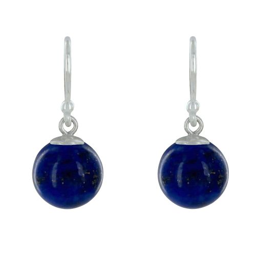 Boucles d'Oreilles Argent 925 Billes de Lapis Lazuli - LES POULETTES BIJOUX - Modalova