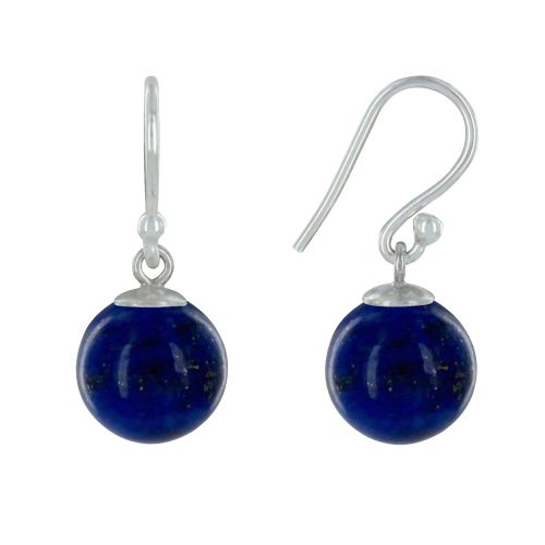 Boucles d'Oreilles Argent 925 Billes de Lapis Lazuli - LES POULETTES BIJOUX - Modalova