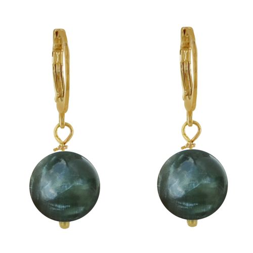 Boucles d'Oreilles Mini Créoles Acier Doré et Perle de Séraph - LES POULETTES BIJOUX - Modalova
