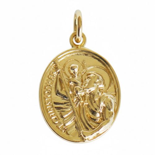 Pendentif Plaqué Médaille Ovale Saint Christophe - LES POULETTES BIJOUX - Modalova