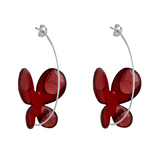 Boucles d'Oreilles Papillons Émaillés et Rose - LES POULETTES BIJOUX - Modalova
