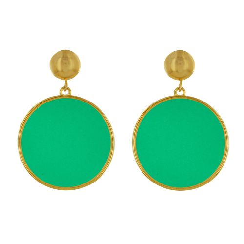 Boucles d'Oreilles Clous Métal Doré Cercle Coloré Translucide - LES POULETTES BIJOUX - Modalova