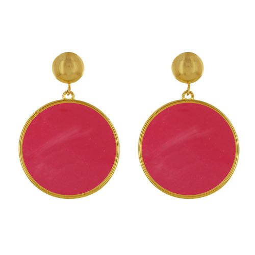 Boucles d'Oreilles Clous Métal Doré Cercle Coloré Translucide - LES POULETTES BIJOUX - Modalova