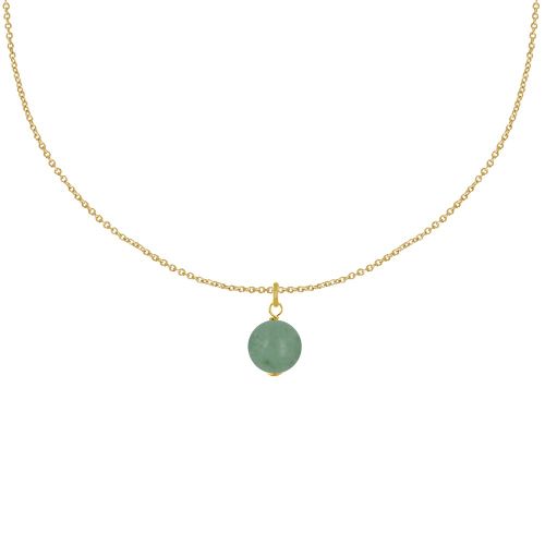 Collier Plaqué Or Pendentif Perle d'Aventurine - LES POULETTES BIJOUX - Modalova