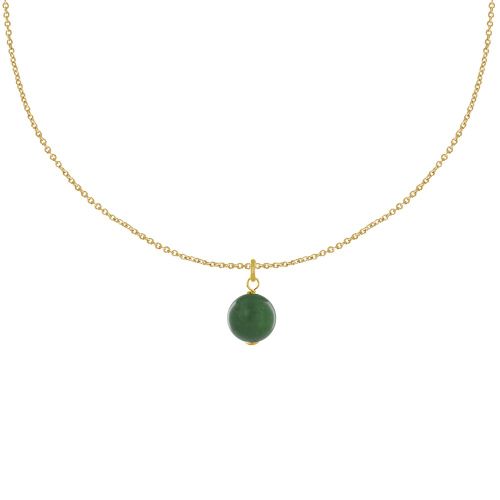 Collier Plaqué Or Pendentif Perle de Jade - LES POULETTES BIJOUX - Modalova