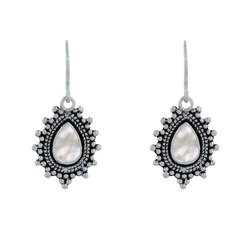 Boucles d'Oreilles Argent 925 Goutte Ethnique et Nacre - LES POULETTES BIJOUX - Modalova