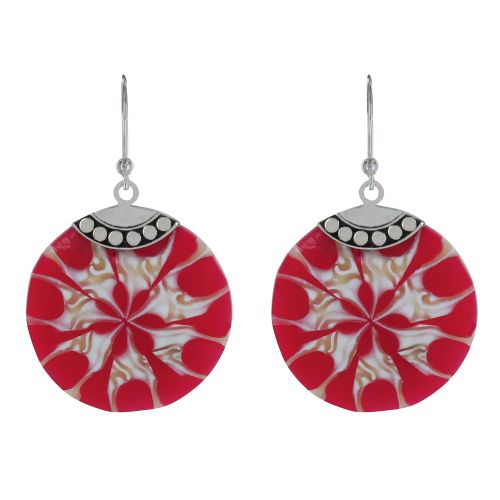 Boucles d'Oreilles Argent Disque Fleur Coquillage - LES POULETTES BIJOUX - Modalova