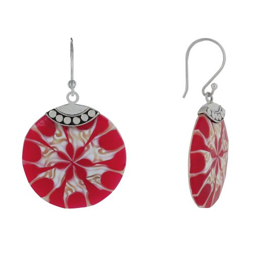 Boucles d'Oreilles Argent Disque Fleur Coquillage - LES POULETTES BIJOUX - Modalova